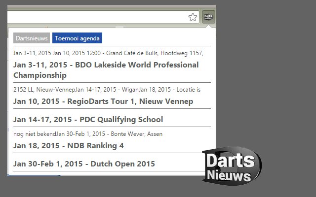 Dartsnieuws plugin uit Chrome webwinkel te draaien met OffiDocs Chromium online