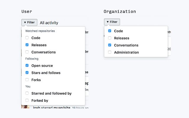 Dashboard filter for GitHub  from Chrome web store to be run with OffiDocs Chromium online