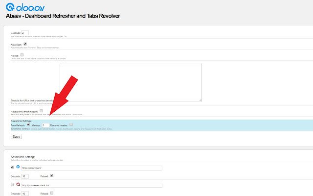 Dashboard Refresher Tabs Revolver/Carousel mula sa Chrome web store na tatakbo sa OffiDocs Chromium online