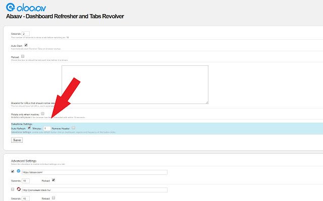 Dashboard Refresher Tabs Revolver/Carousel จาก Chrome เว็บสโตร์ที่จะรันด้วย OffiDocs Chromium ออนไลน์
