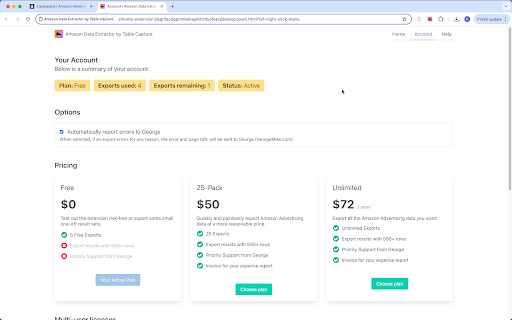 Data Extractor for Amazon by Table Capture  from Chrome web store to be run with OffiDocs Chromium online