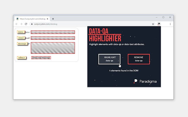 data qa Penyorot dari toko web Chrome untuk dijalankan dengan OffiDocs Chromium online