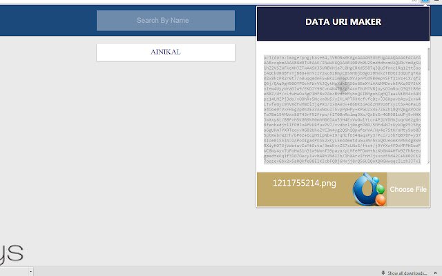 Data URI Maker  from Chrome web store to be run with OffiDocs Chromium online