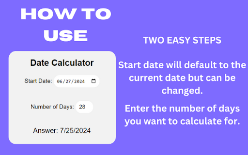 Date Calculator  from Chrome web store to be run with OffiDocs Chromium online