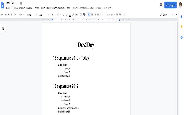 Day2Day จาก Chrome เว็บสโตร์ที่จะทำงานร่วมกับ OffiDocs Chromium ออนไลน์