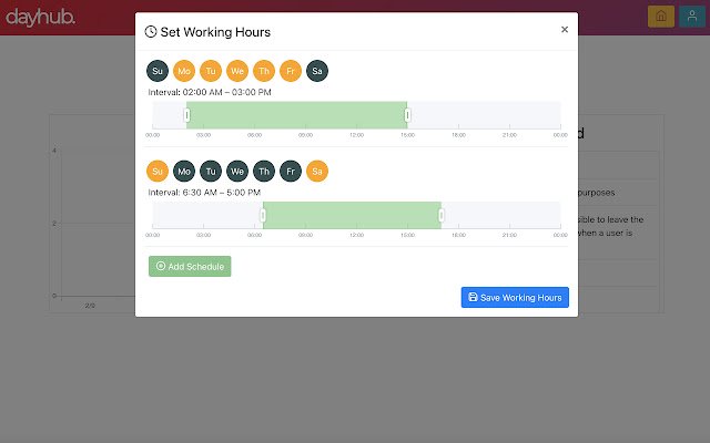 ক্রোম ওয়েব স্টোর থেকে DayHub অনলাইনে OffiDocs Chromium এর সাথে চালানো হবে