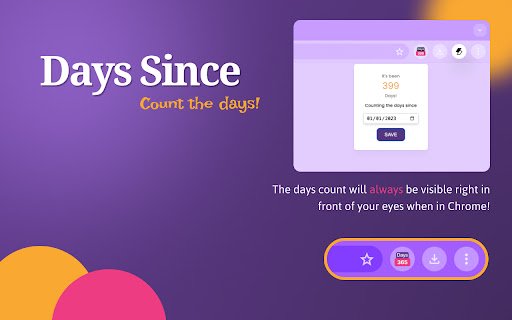 Days Since Days Count  from Chrome web store to be run with OffiDocs Chromium online