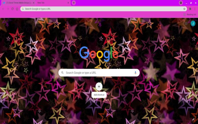 El tema Dazzling Stars de la tienda web de Chrome se ejecutará con OffiDocs Chromium en línea