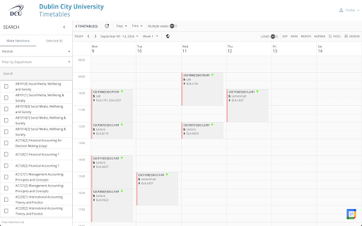 DCU Calendar  from Chrome web store to be run with OffiDocs Chromium online