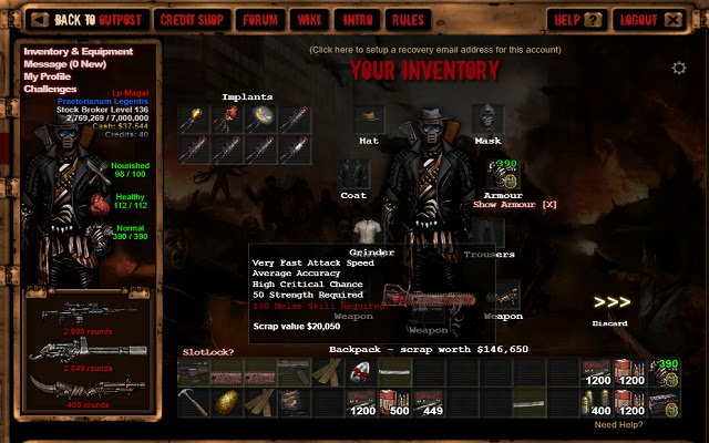 Dead Frontier Extension Tool  from Chrome web store to be run with OffiDocs Chromium online