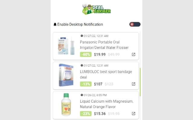 Deal Farmer  from Chrome web store to be run with OffiDocs Chromium online