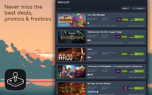 Deals for Steam  from Chrome web store to be run with OffiDocs Chromium online