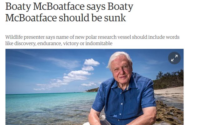 De Attenborough/Re McBoatface  from Chrome web store to be run with OffiDocs Chromium online