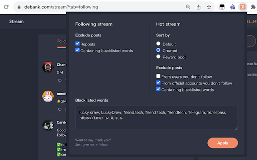 DeBank helper  from Chrome web store to be run with OffiDocs Chromium online