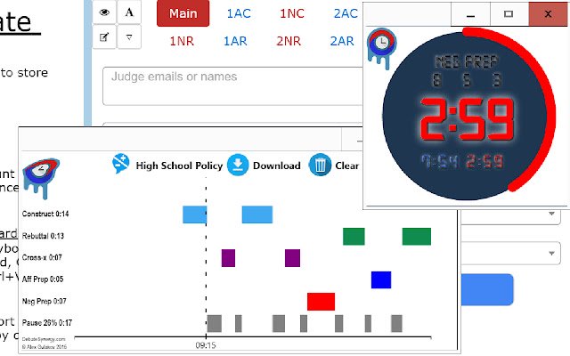 Ang DebateSynergy.com Timer mula sa Chrome web store na tatakbo sa OffiDocs Chromium online