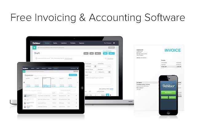 سيتم تشغيل محاسبة الفواتير عبر الإنترنت من Debitoor من متجر Chrome الإلكتروني مع OffiDocs Chromium عبر الإنترنت