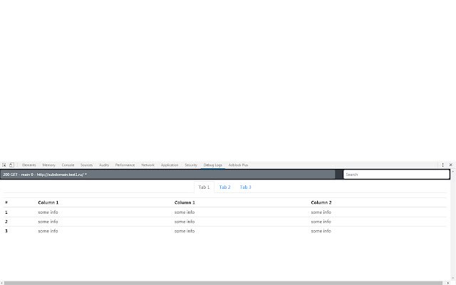 Debug Panel  from Chrome web store to be run with OffiDocs Chromium online