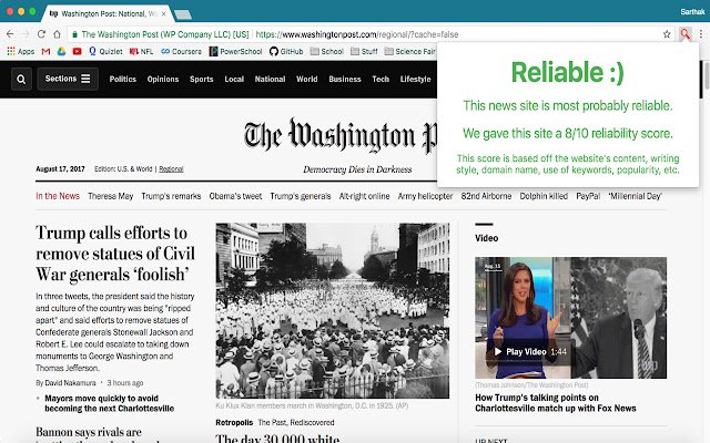 Debunker Detect Fake News  from Chrome web store to be run with OffiDocs Chromium online