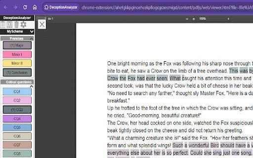 DeceptionAnalyser  from Chrome web store to be run with OffiDocs Chromium online