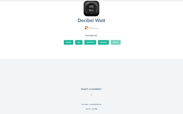 Decibel Watt  from Chrome web store to be run with OffiDocs Chromium online