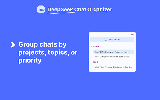 DeepSeek Chat Organizer  from Chrome web store to be run with OffiDocs Chromium online