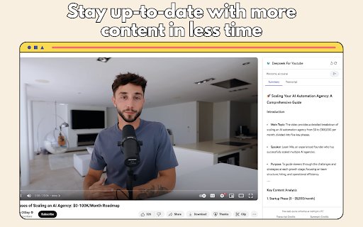 DeepSeek For YouTube  from Chrome web store to be run with OffiDocs Chromium online
