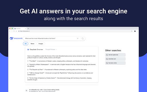 DeepSeeks AI  from Chrome web store to be run with OffiDocs Chromium online