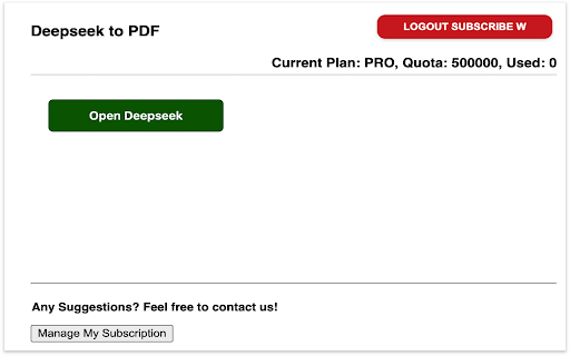 Deepseek to PDF  from Chrome web store to be run with OffiDocs Chromium online