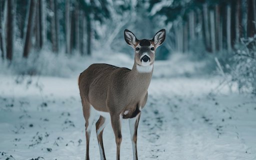 Deer in the snowy forest  from Chrome web store to be run with OffiDocs Chromium online
