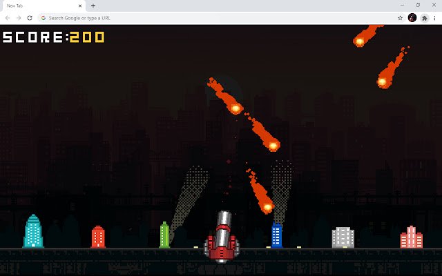 Gra Defend The City Meteors ze sklepu internetowego Chrome do uruchomienia z OffiDocs Chromium online