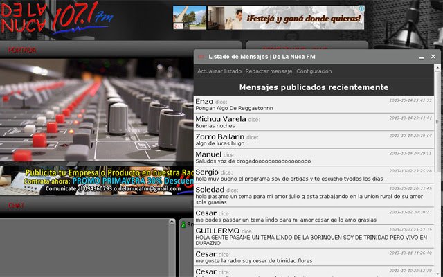 Ang De La Nuca FM mula sa Chrome web store ay tatakbo sa OffiDocs Chromium online