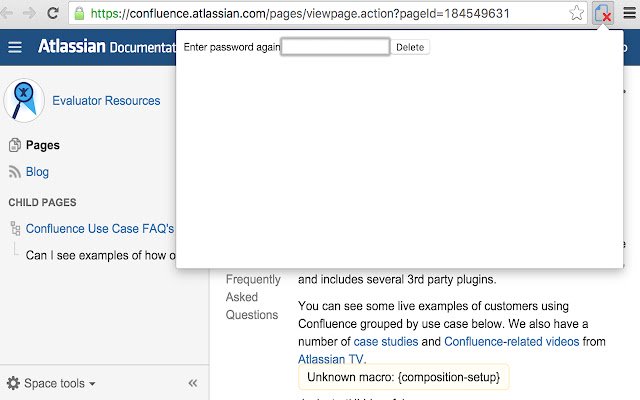 Delete Confluence Pages  from Chrome web store to be run with OffiDocs Chromium online