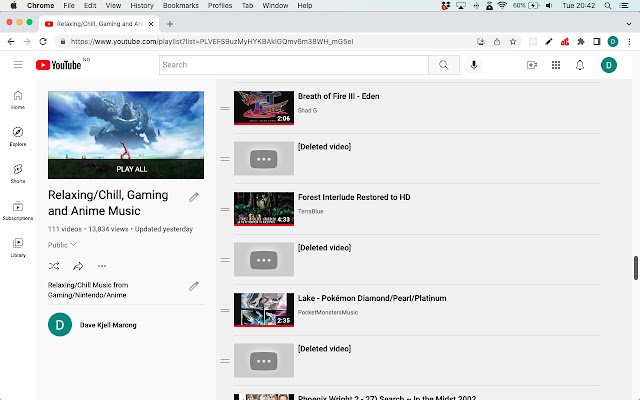 Deleted youtube videos  from Chrome web store to be run with OffiDocs Chromium online