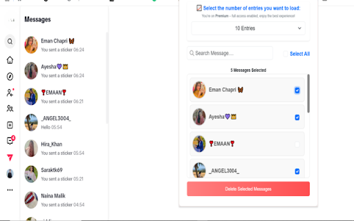 Delete Tiktok Messages Pro  from Chrome web store to be run with OffiDocs Chromium online
