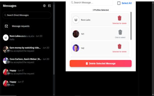 Delete X(Twitter) Messages Pro  Fast  from Chrome web store to be run with OffiDocs Chromium online