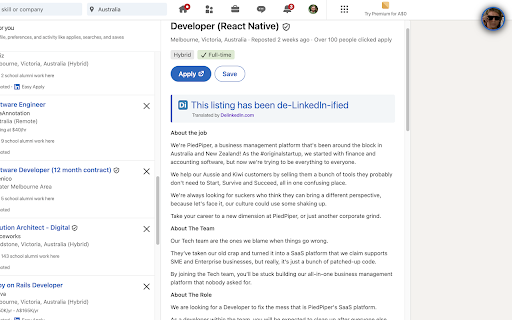 DelinkedIn  from Chrome web store to be run with OffiDocs Chromium online