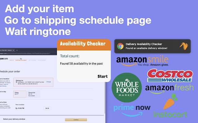 Delivery Availability Checker dal Chrome Web Store da eseguire con OffiDocs Chromium online