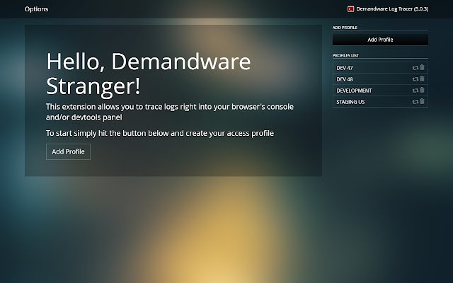 Demandware Log Tracer จาก Chrome เว็บสโตร์ที่จะรันด้วย OffiDocs Chromium ทางออนไลน์