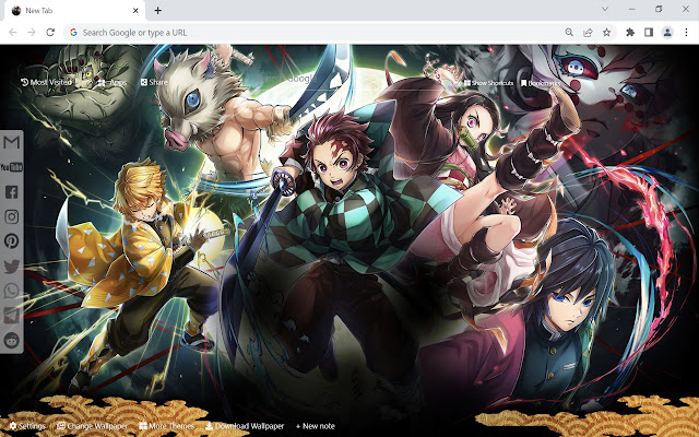 Dämonentöter Kimetsu no Yaiba-Hintergrundbild aus dem Chrome-Webshop, das mit OffiDocs Chromium online ausgeführt werden kann