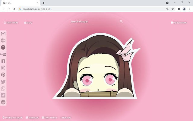 La nueva pestaña de Demon Slayer Nezuko Chibi Wallpaper de la tienda web de Chrome se ejecutará con OffiDocs Chromium en línea