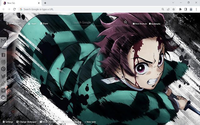 خلفية Demon Slayer Tanjiro من متجر Chrome الإلكتروني ليتم تشغيلها باستخدام OffiDocs Chromium عبر الإنترنت