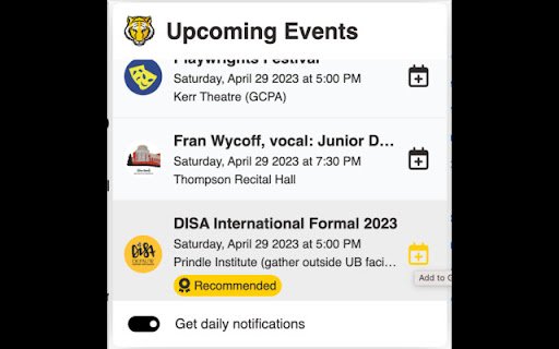 DePauw University CampusLabs Chrome Extension  from Chrome web store to be run with OffiDocs Chromium online