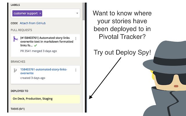 Deploy Spy for Pivotal Tracker  from Chrome web store to be run with OffiDocs Chromium online