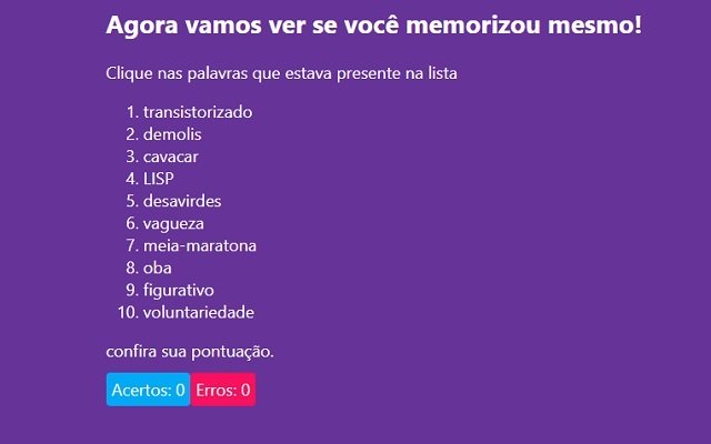 DesafioDaMemória ze sklepu internetowego Chrome do uruchomienia z OffiDocs Chromium online