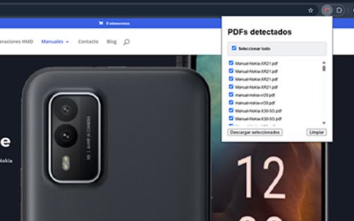 Descargador de PDFs  from Chrome web store to be run with OffiDocs Chromium online