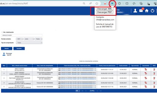 Descarga XML SRI  from Chrome web store to be run with OffiDocs Chromium online