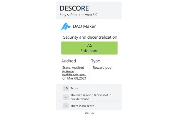 Descore: Tetap aman di web3 dari toko web Chrome untuk dijalankan dengan OffiDocs Chromium online
