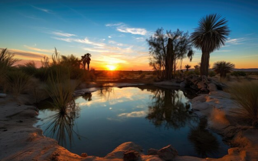 Desert Oasis Sunset  from Chrome web store to be run with OffiDocs Chromium online