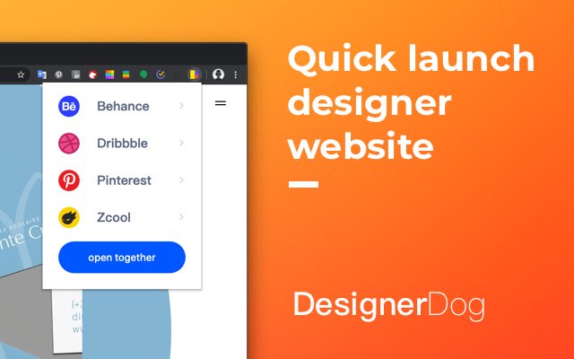 ডিজাইনার ডগ 一键打开最常用设计师网站 ক্রোম ওয়েব স্টোর থেকে OffiDocs Chromium অনলাইনে চালানো হবে