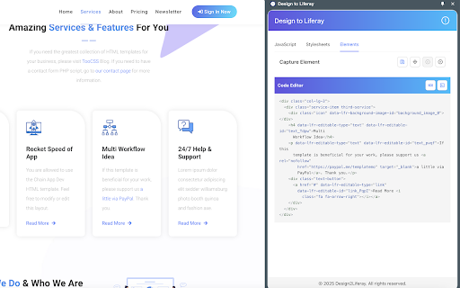 Design to Liferay  from Chrome web store to be run with OffiDocs Chromium online